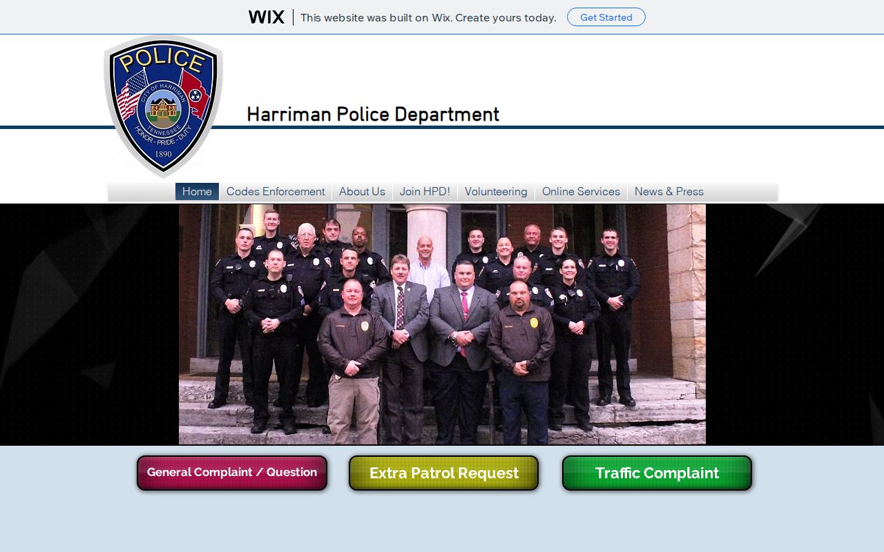Harriman Police Department, Roane County booking-record contact information